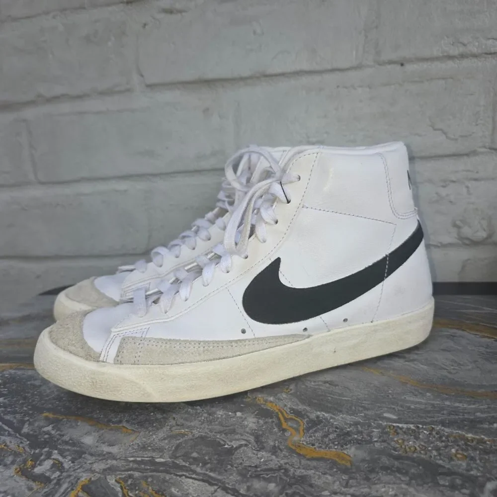 Nike Blazer Mid 77 Vintage White Black Sneakers BQ6806-100 Men US 9 EU 42.5